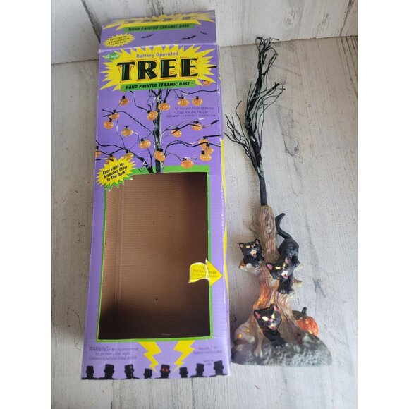 Vintage Halloween cat tree ceramic home decor scary - Picture 1 of 6